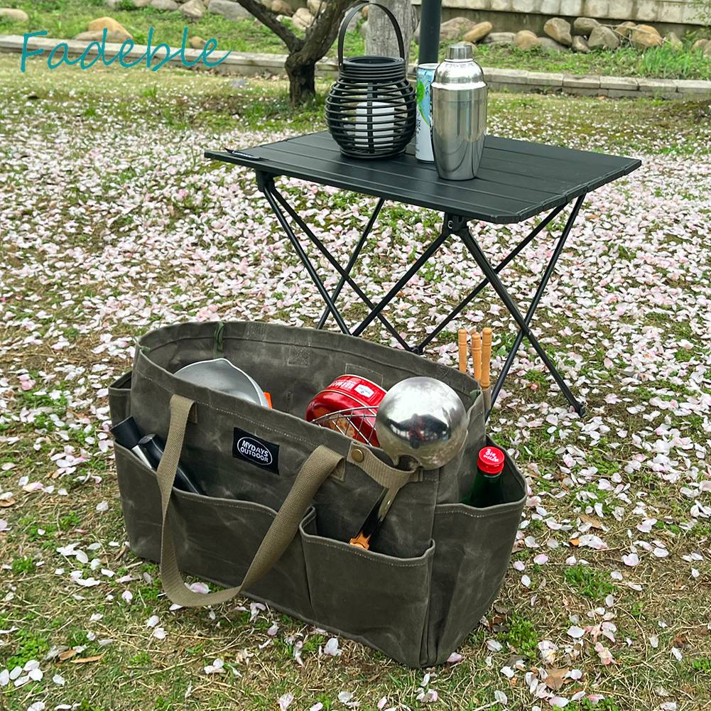 Hộp Đựng Đồ Cắm Trại Nhiều Ngăn Bằng Vải Canvas Chống Nước Có Thể Gấp Gọn