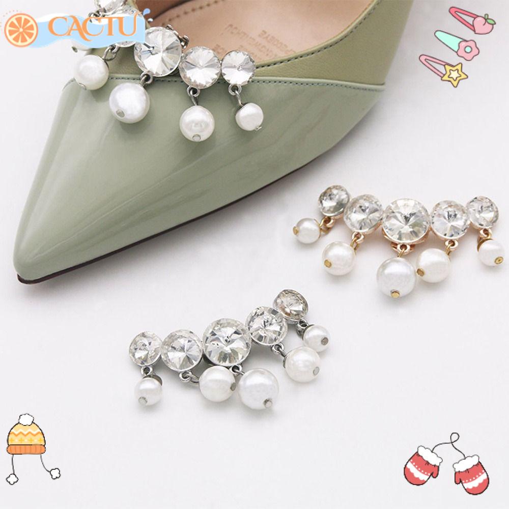 CACTU Ghim Cài Áo Hình Hoa Đính Đá Lấp Lánh Thay Thế Trang Trí Giày Thời Trang Cho Nữ