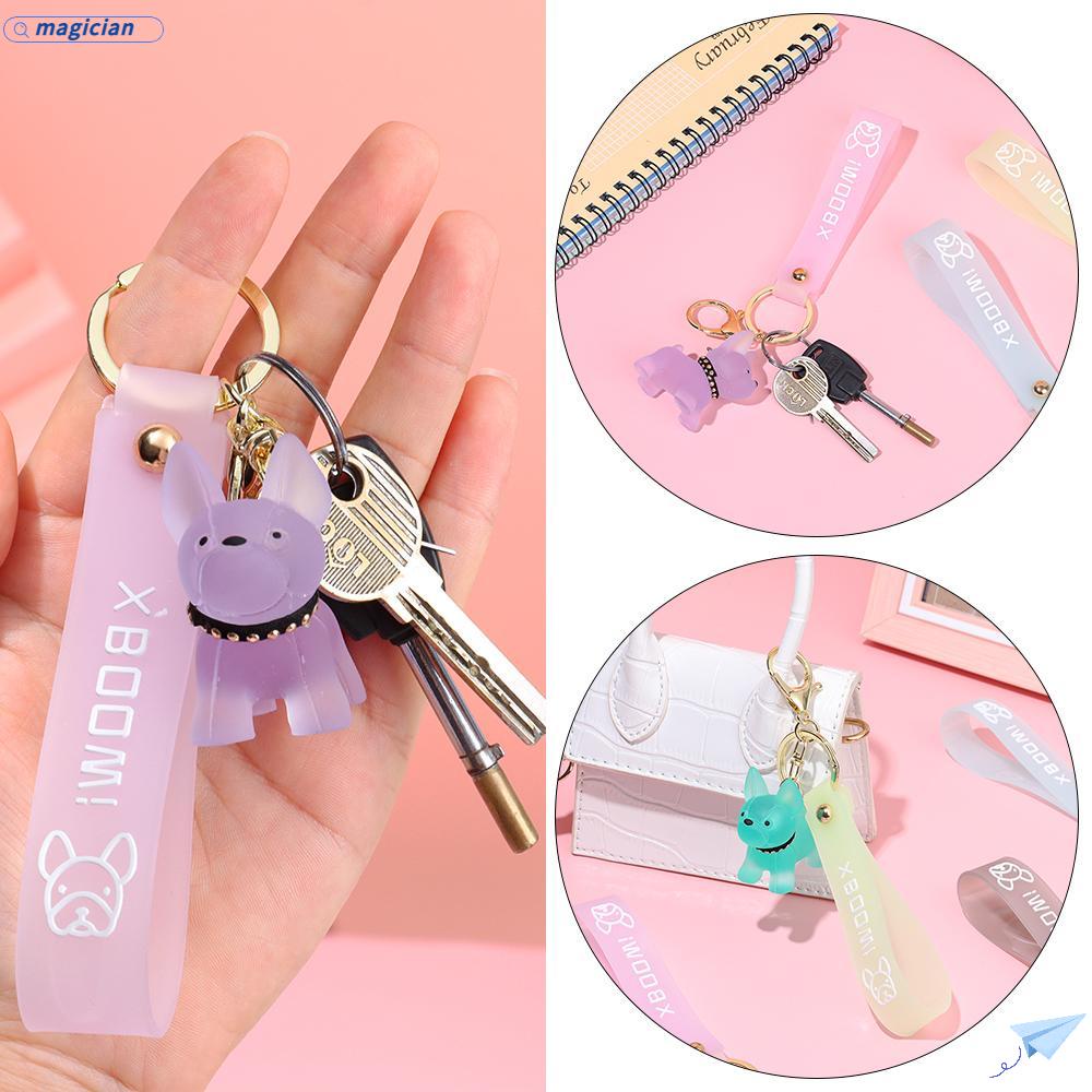 MAG Móc Khóa Hình Chó Bull Đính Đá Nhiều Màu Chống Nước Thời Trang