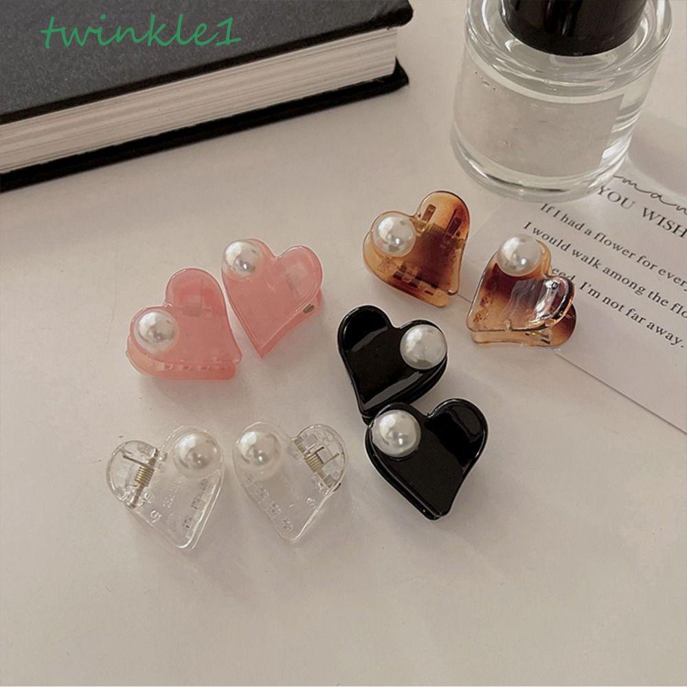 TWINKLE Kẹp Tóc Đuôi Ngựa Bằng Nhựa Hình Trái Tim Dễ Thương