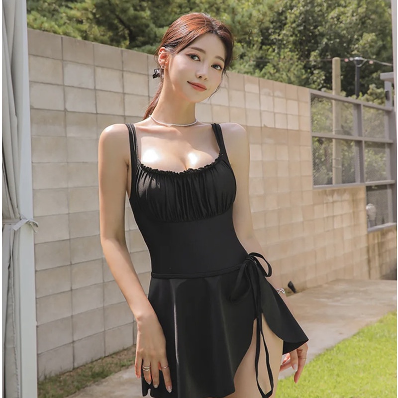 Bộ Bikini Hai Mảnh Màu Trơn Dáng Ôm Gợi Cảm Thời Trang Cho Nữ