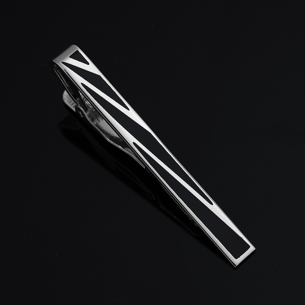 Kẹp Cà Vạt Màu Đen Bằng Đồng Phong Cách vintage Thời Trang Cho Nam