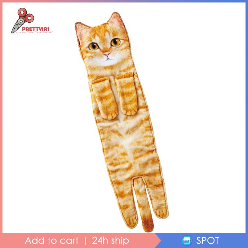 Khăn Lau Tay Mềm Mại Thấm Hút Tốt In Hình Mèo Dễ Thương