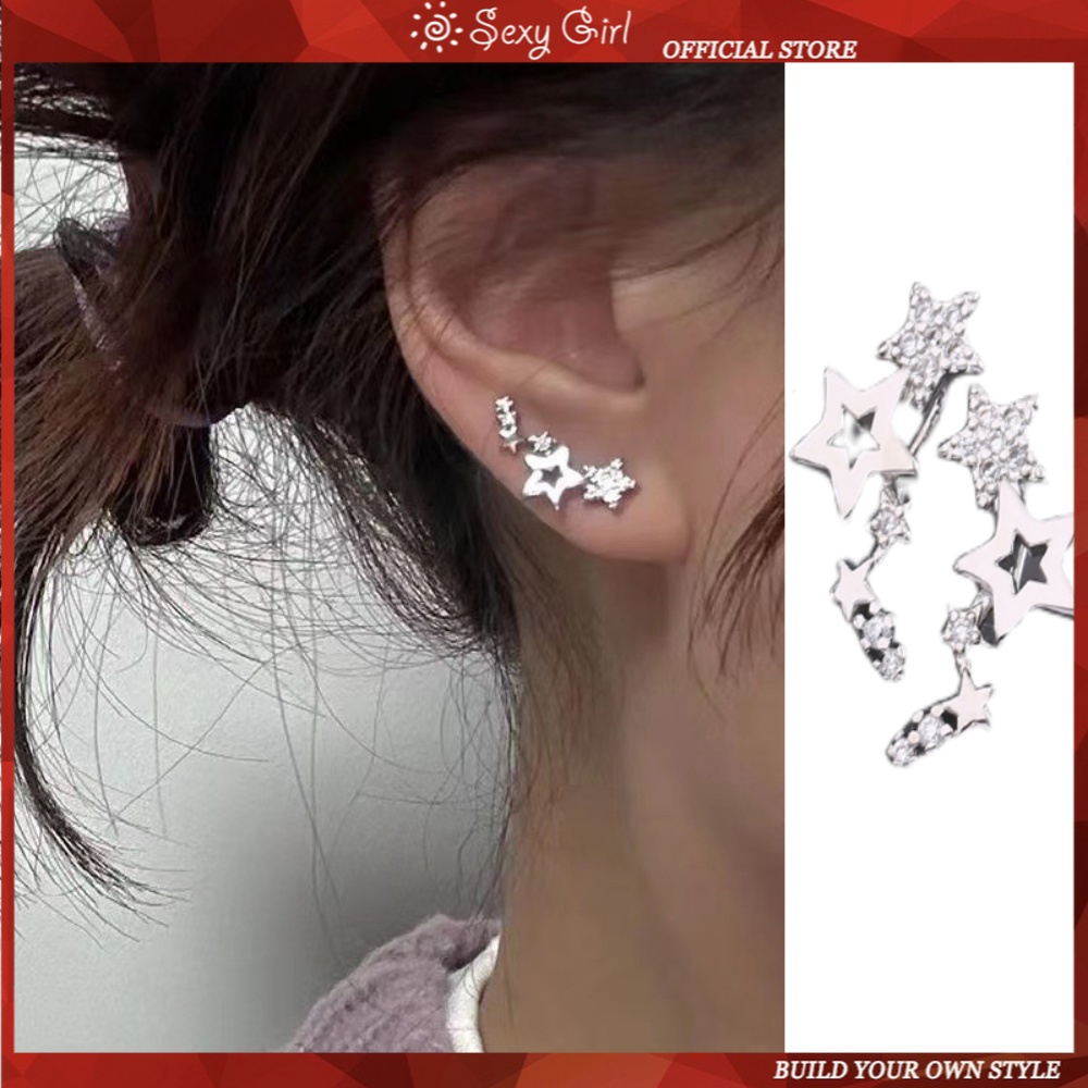 Khuyên Tai Ngôi Sao Kết Nối Micro Thiết Kế Sang Trọng Thời Trang Cho Nữ