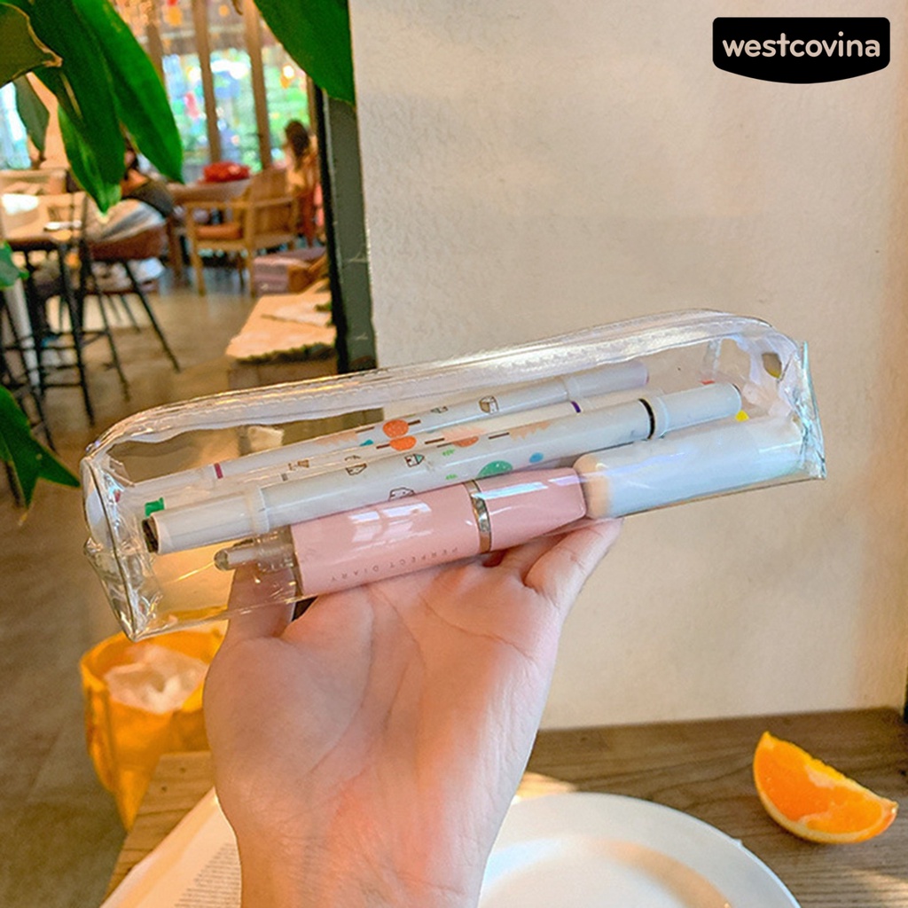 [WSTN]✎Túi Đựng Bút Trong Suốt Có Khóa Kéo Đa Năng Tiện Dụng