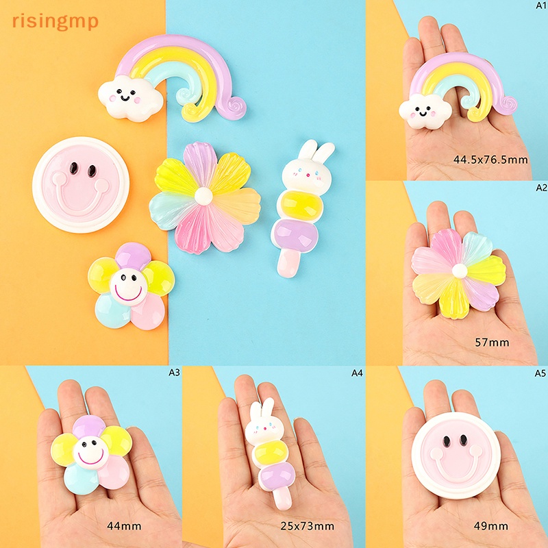 [risingmp] Set 2 Bông Hoa Nhựa Dạ Quang Mini Mặt Cười Trang Trí