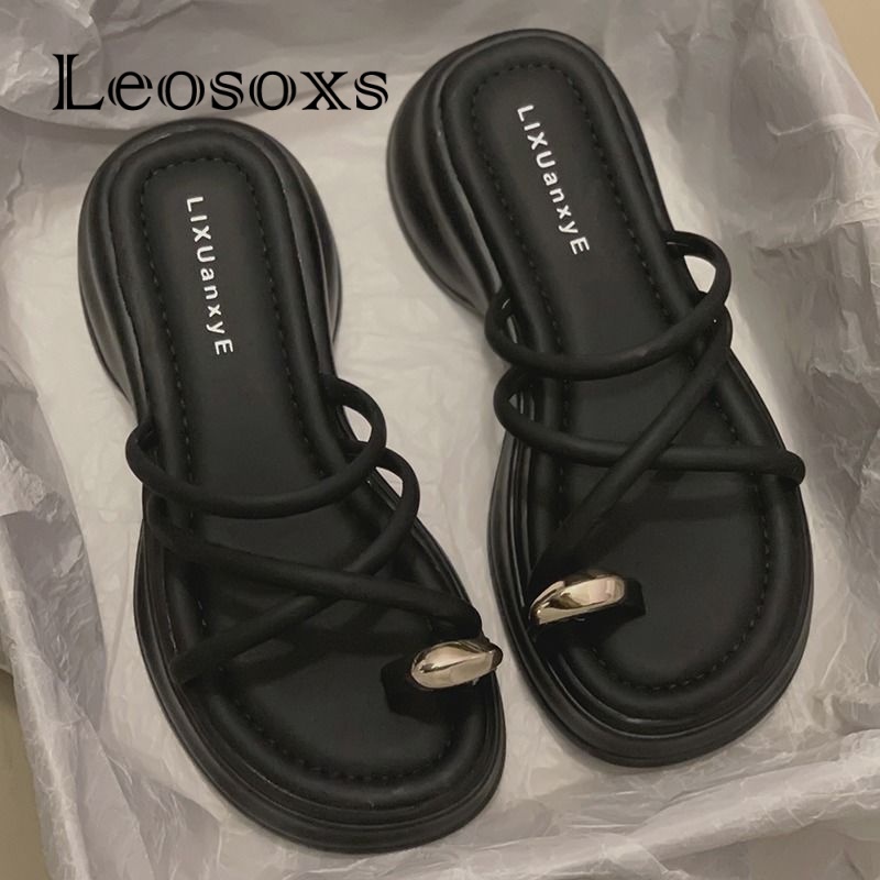 Leosoxs dép sandal nữ dép bánh mì nữ dép bánh mì Chống Trượt 070501