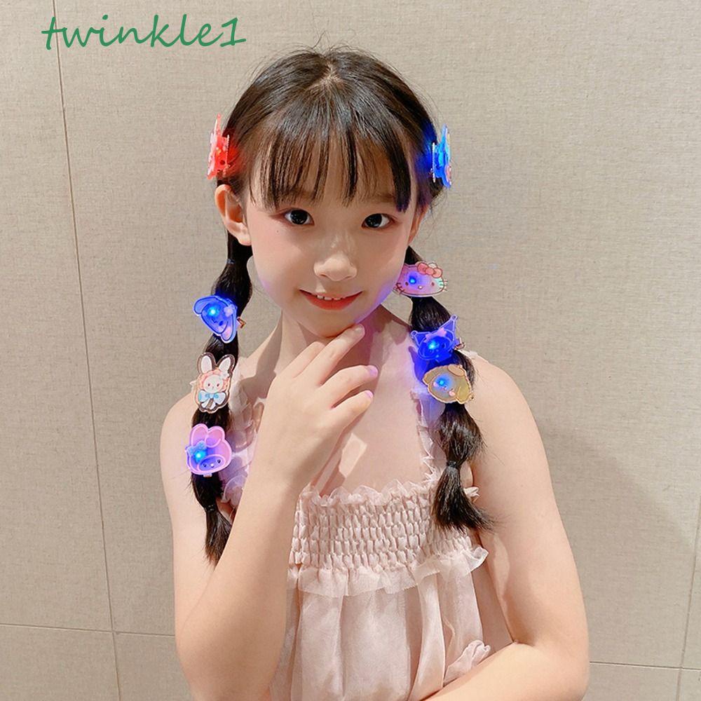 TWINKLE Kẹp Tóc Hình Mèo / Chuột Cinnamoroll Phát Sáng Ngọt Ngào Cho Nữ