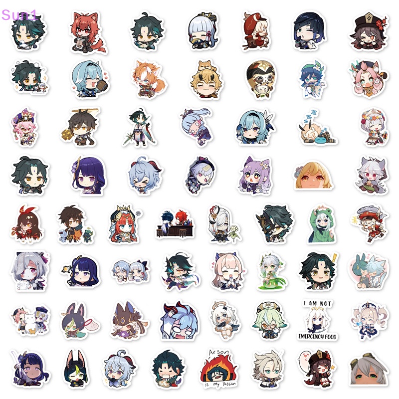 Sun1 &gt; 60 Miếng Dán Tủ Lạnh Chống Thấm Nước Họa Tiết Hoạt Hình Graffiti Sáng Tạo