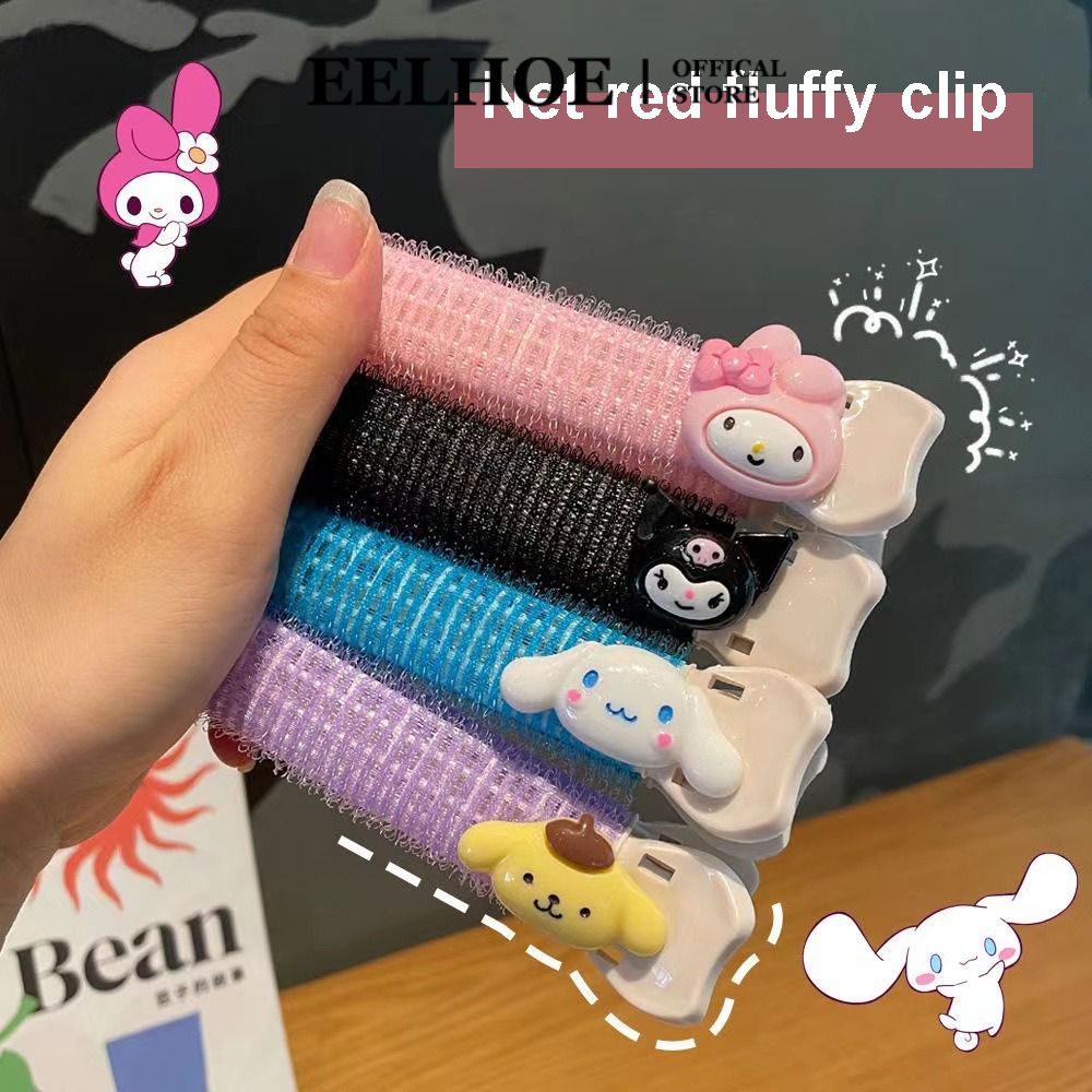 Eelhoe Sanrio Kẹp Uốn Kawaii Giai Điệu Kuromi Cinnamoroll Barrette Đuôi Ngựa Cong Tóc Uốn DIY Air Bangs Máy Uốn Cho Bé Gái Quà Tặng Trang Trí Nhà