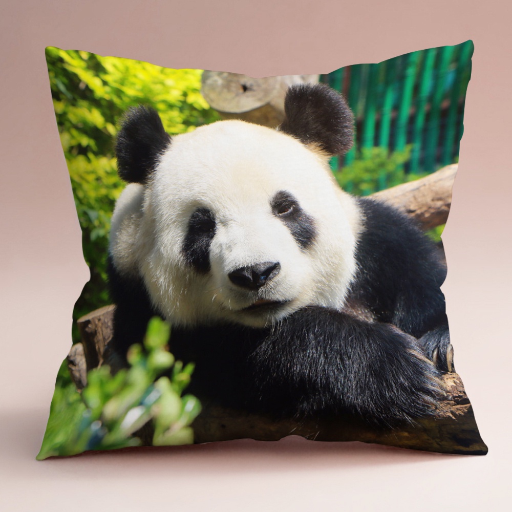 Vỏ Gối Đơn In Hình Gấu Trúc Feiyun Trang Trí Phòng Khách / Sofa / Xe Hơi