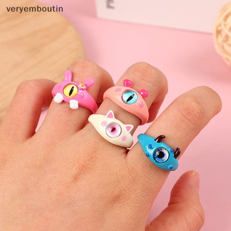 Nhẫn Cưới Dạng Hở Hình Mắt Mèo Màu Xanh Lá Cây Dễ Thương Thời Trang Cho Nữ