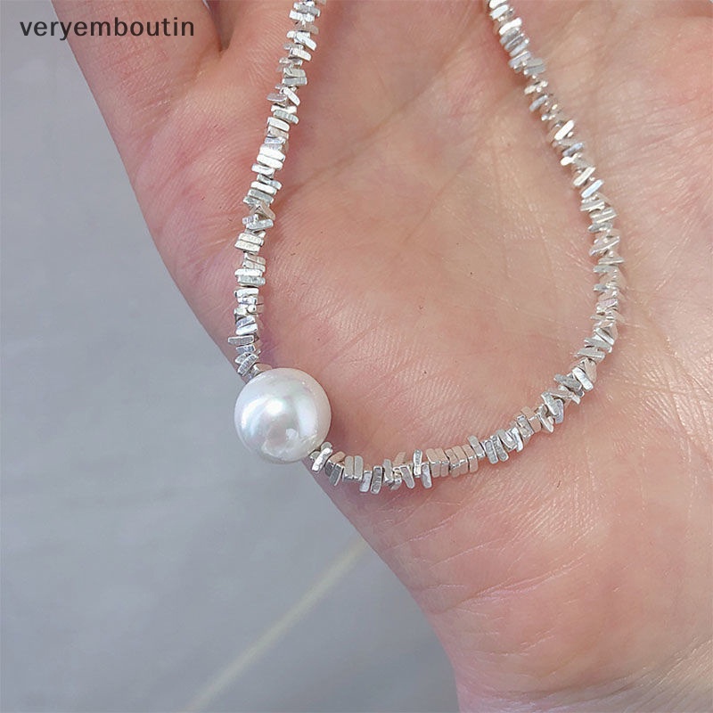 Vòng cổ Bạc Đính Ngọc Trai Phong Cách Vintage Thời Trang Cho Nữ