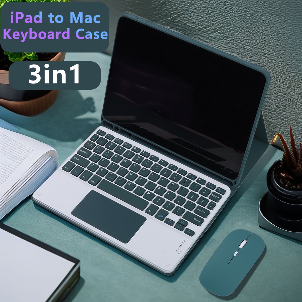 Bao Da Máy Tính Bảng Nắp Lật Nam Châm 3 Trong 1 Cho iPad Air 5 Pro 11 M1 M2 4 5 10.9 inch 7th 8th 9th 10 gen 2023 2022 Ốp