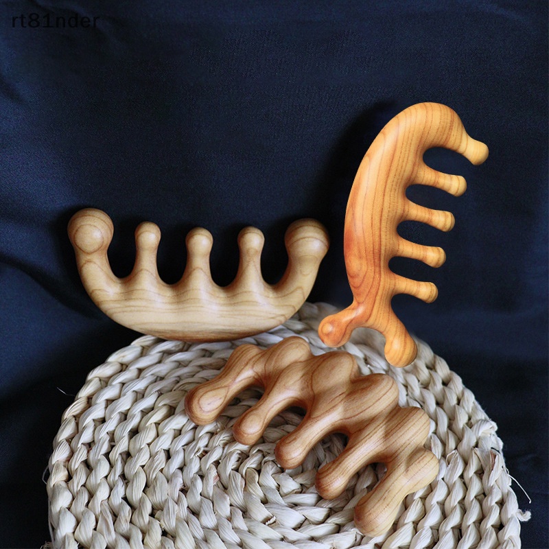 1 Lược Chải Tóc Mát Xa Da Đầu Bằng Gỗ Gụ Năm Răng Thưa Chống Tĩnh Điện