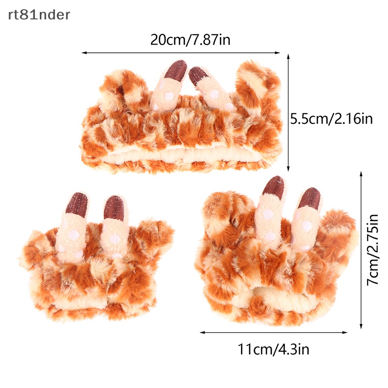 Băng Đô Tai Hươu Cao Cổ Bằng Vải Flannel Mềm Mại Dành Cho Nữ Rửa Mặt