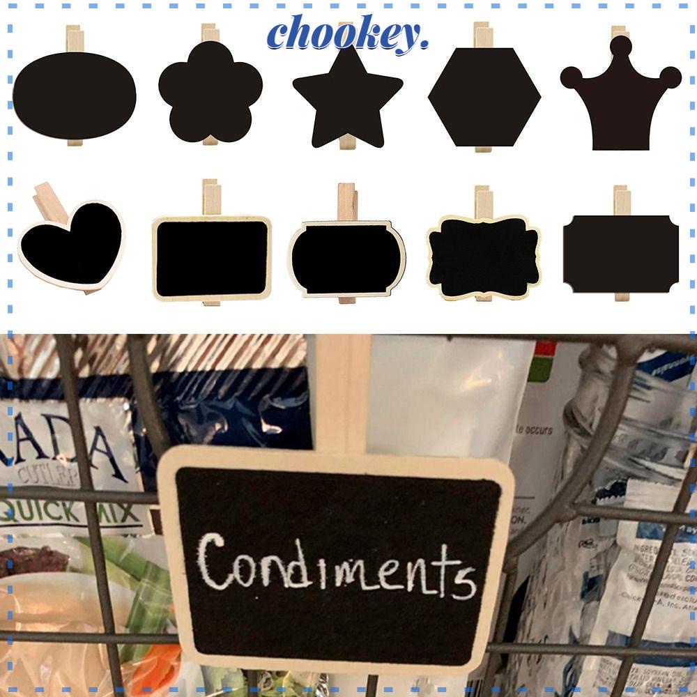 CHOOKEY Set 10 Kẹp Bảng Đen Viết Phấn Bằng Gỗ Chất Lượng Cao Cho Tiệc Cưới