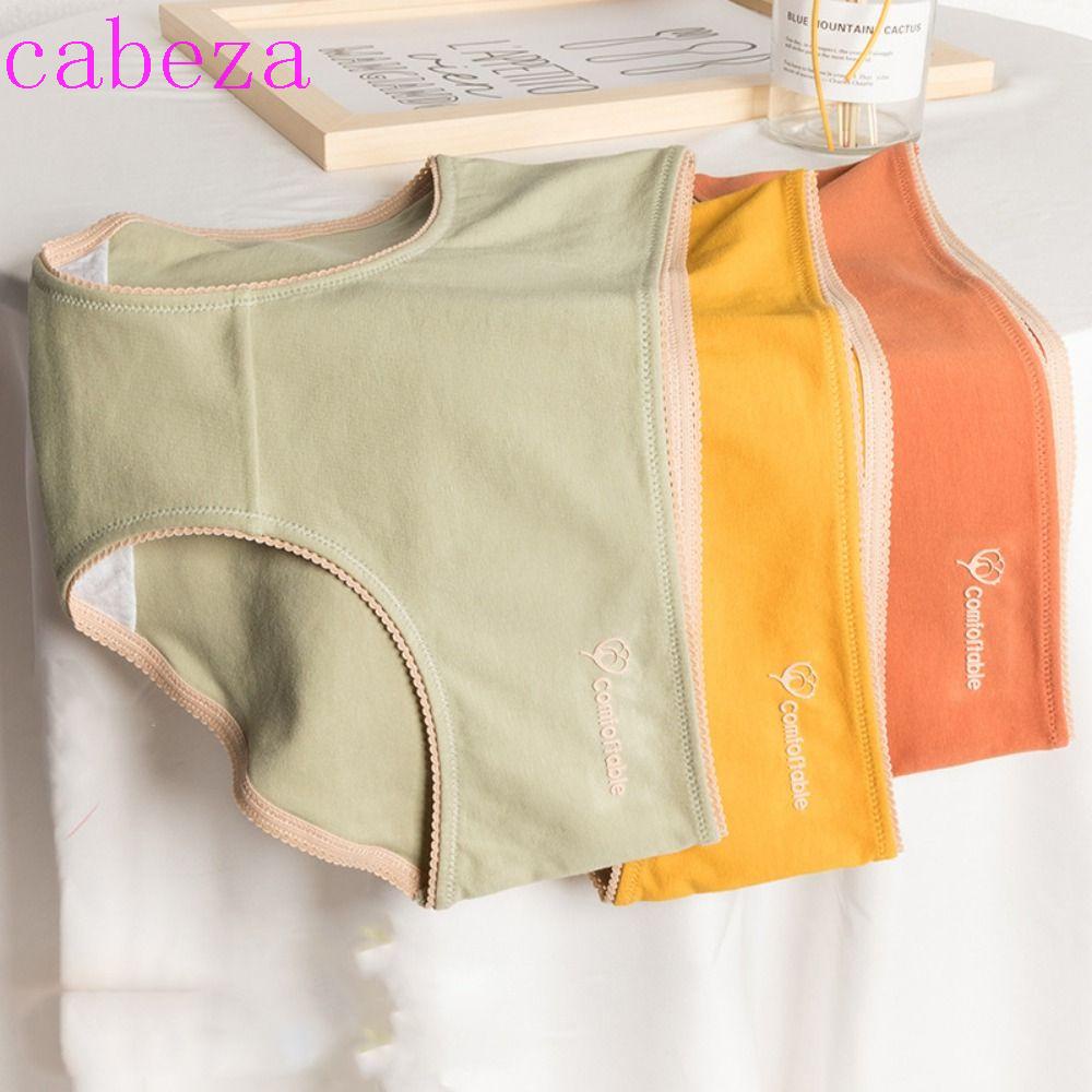 CABEZA Quần Lót Lưng Vừa Màu Sắc Đơn Giản Phong Cách Retro Nhật Bản Cho Nữ