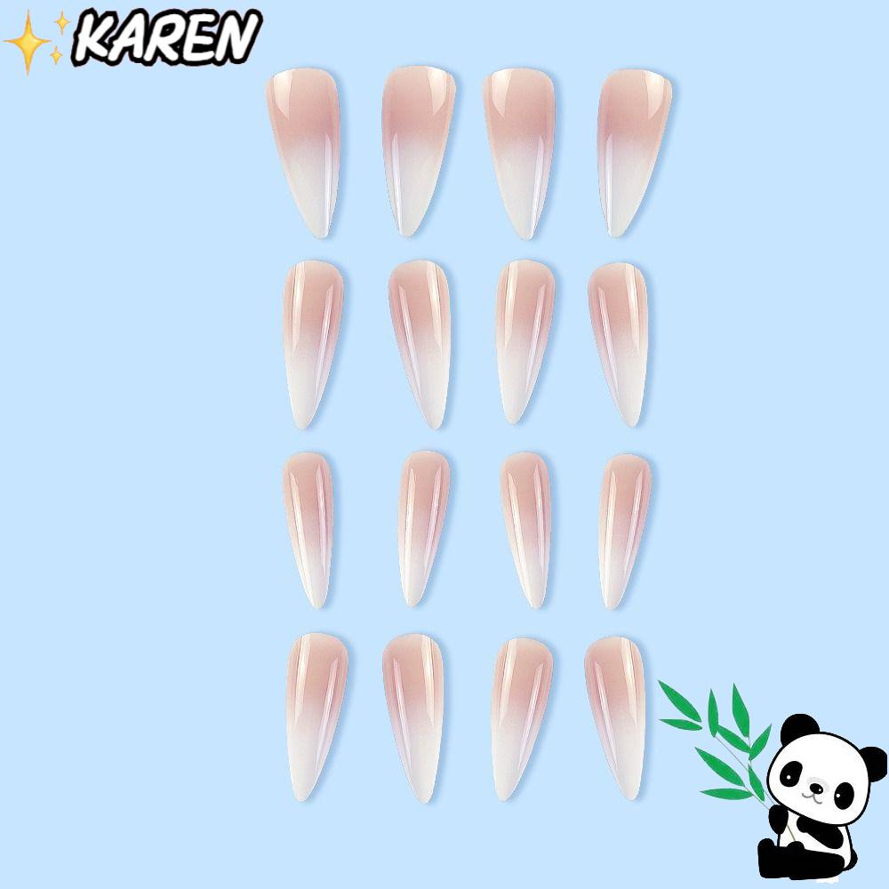 KAREN Móng Tay Giả Hình Giọt Nước Dáng Dài Che Phủ Toàn Diện Thời Trang Cho Nữ
