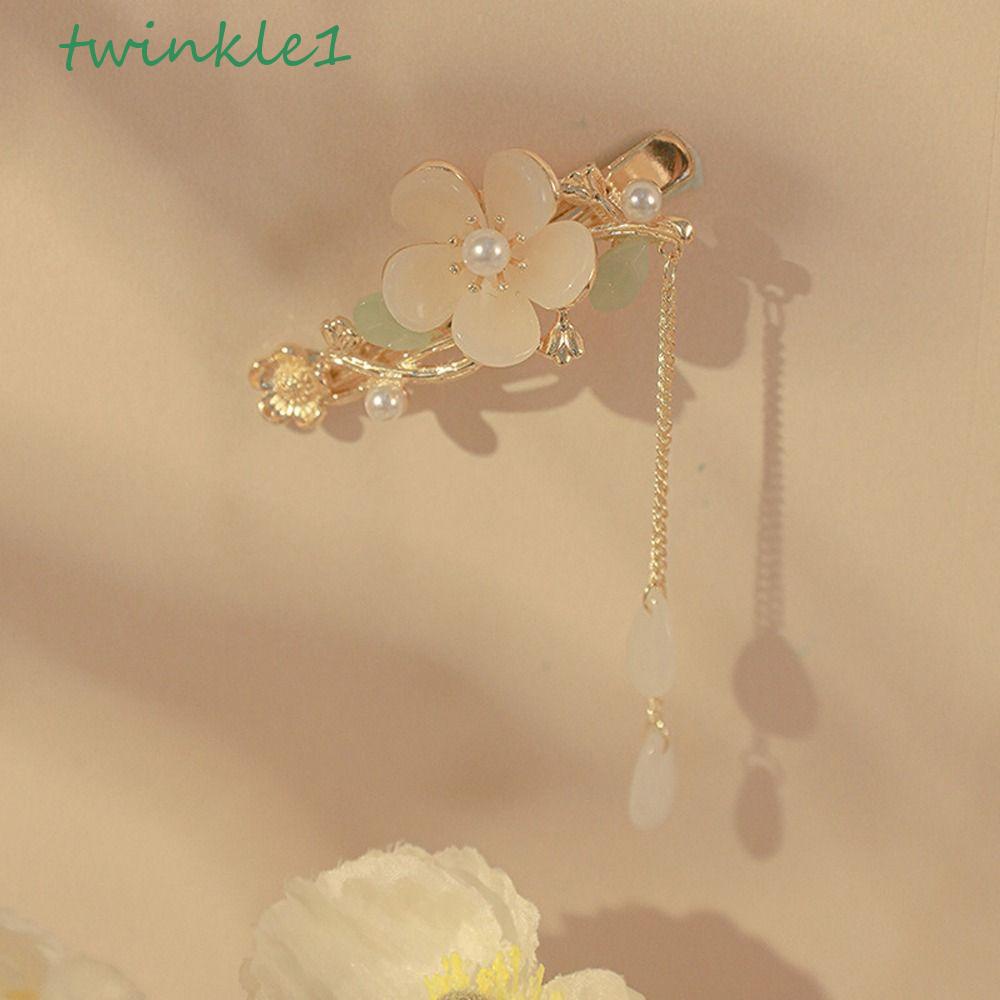 TWINKLE Kẹp Tóc Tua Rua Hình Hoa Phong Cách Trung Quốc Cổ Điển Mới Cho Nữ
