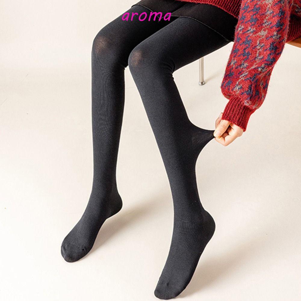 AROMA Vớ Cotton Cổ Cao Co Giãn Chống Trượt Màu Trơn Dễ Thương Phong Cách Nhật Bản Cho Nữ