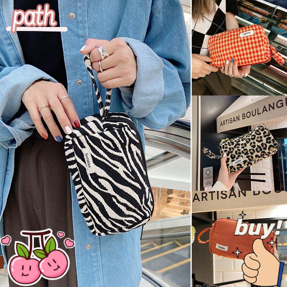 PATH Túi Đựng Mỹ Phẩm Họa Tiết Da Báo / Ngựa Vằn Có Khóa Kéo Tiện Dụng Cho