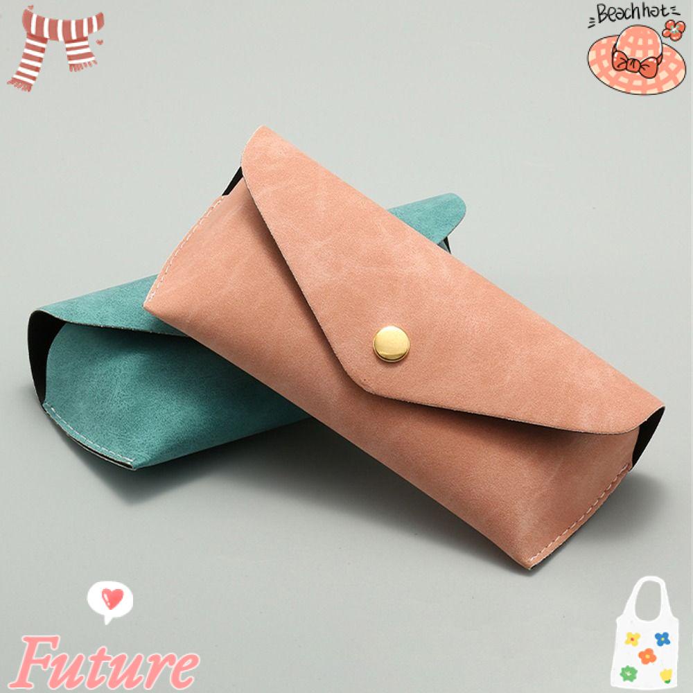 FUTURE Hộp Đựng Mắt Kính Bằng Da Mềm Màu Trơn Có Thể Gấp Lại Dành Cho Nam Nữ