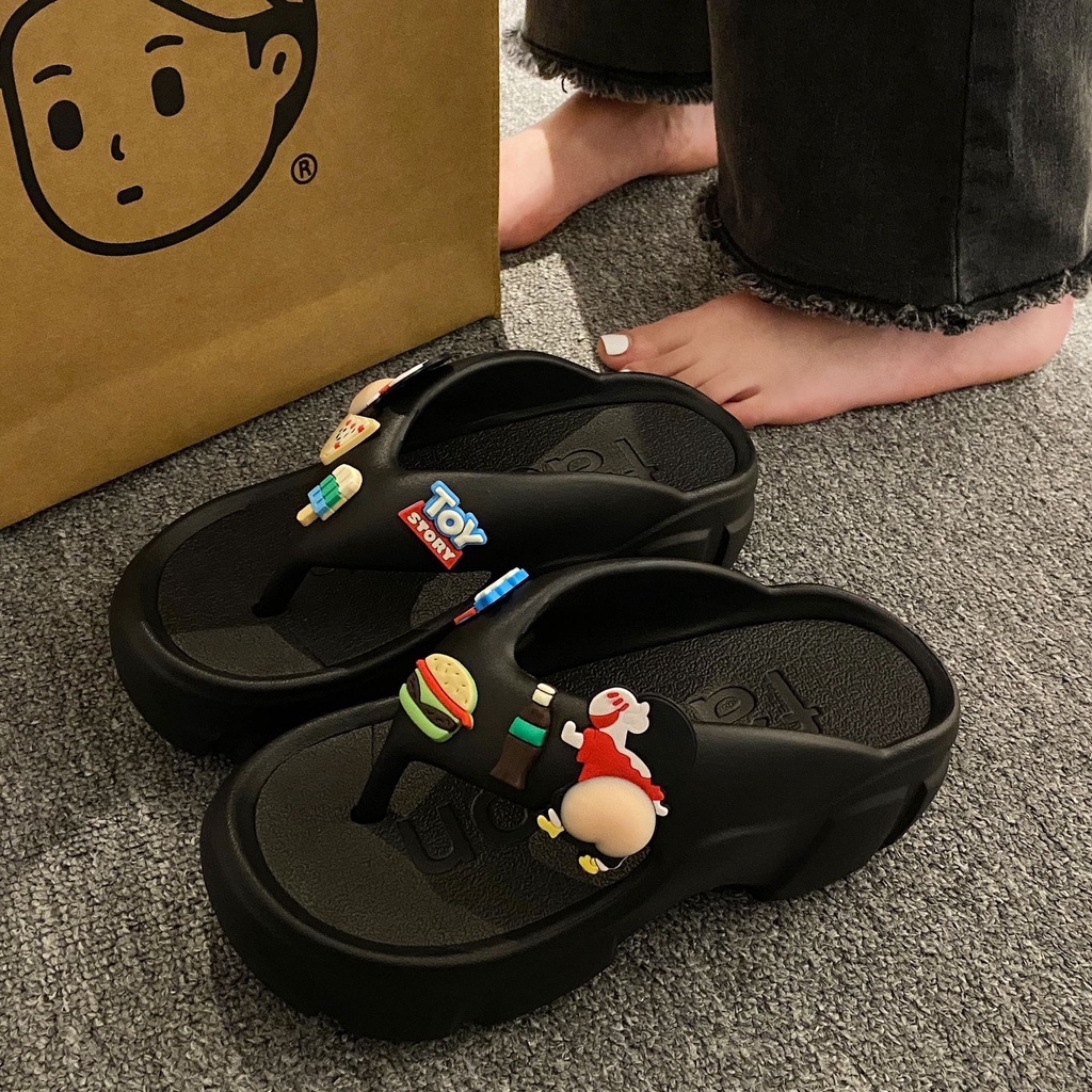 FEIJIANU Dép xỏ ngón dép kiểu nữ đi chơi dép bánh mì Thoải Mái Xinh Xắn 27Z23070711