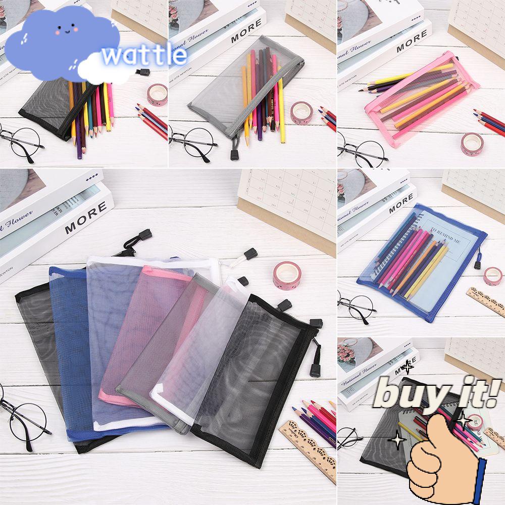 WATTLE 1 Túi Đựng Bút Chì / Mỹ Phẩm / Tiền Xu Bằng Nylon Có Khóa Kéo Thời Trang