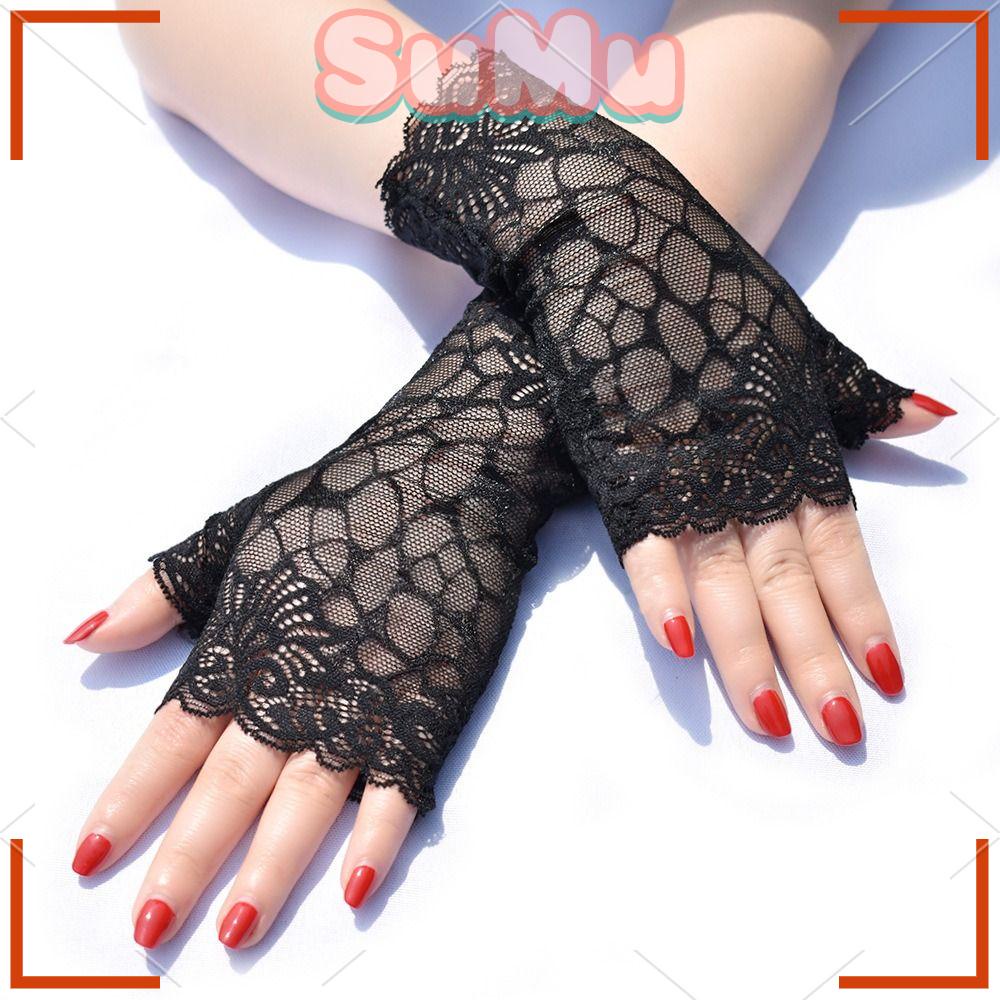 SUMU Găng Tay Lưới Hở Ngón Cho Cô Dâu