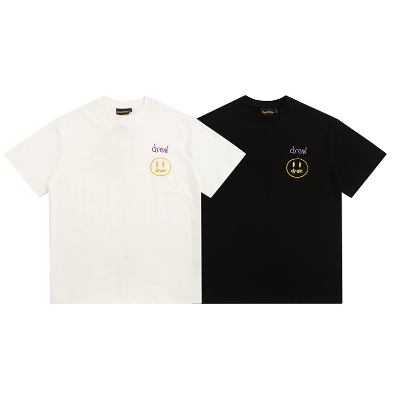 Áo Thun Ngắn Tay Thêu Mặt Cười Chất Lượng Cao Thời Trang D77-Jty45