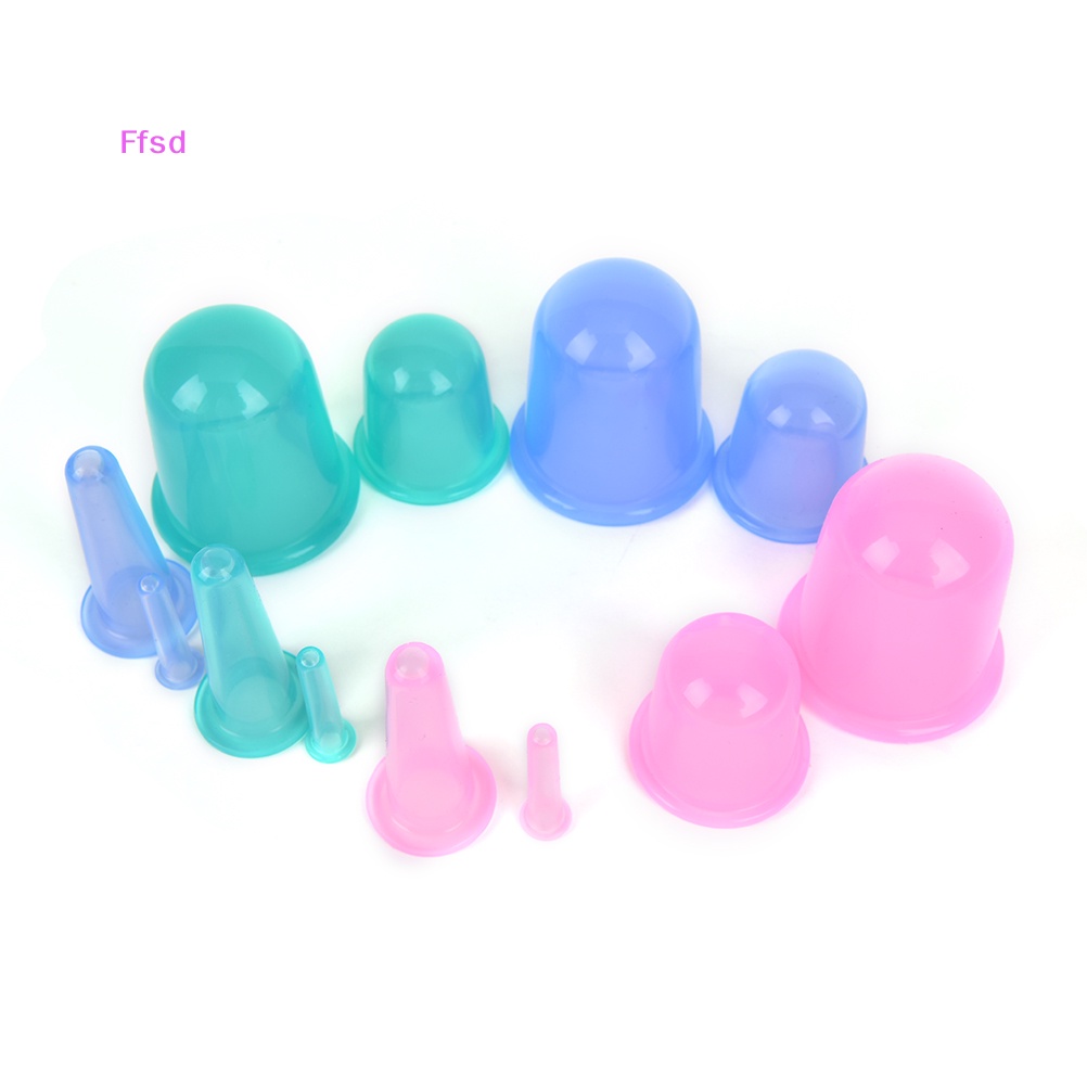 Bộ 4 Cốc Giác Hơi Mát Xa Cơ Thể Bằng Silicone Chống Cellulite