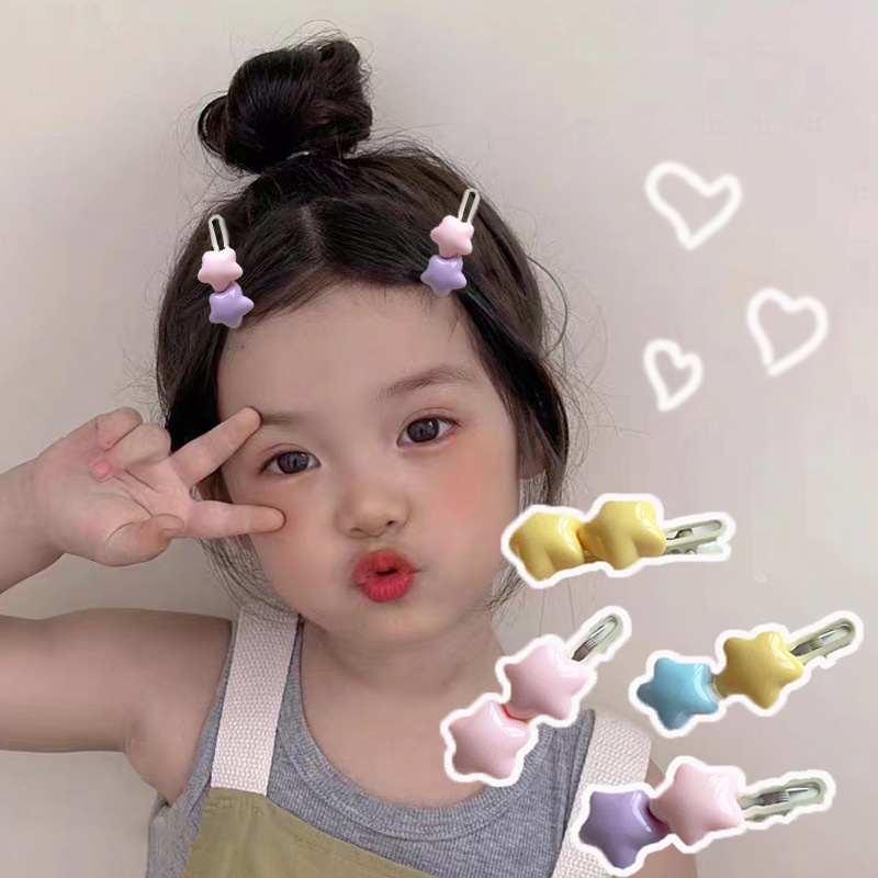 Kẹp Tóc Hình Ngôi Sao Nhiều Màu Sắc Dễ Thương Thời Trang Mùa Hè 2023 Cho Bé Gái