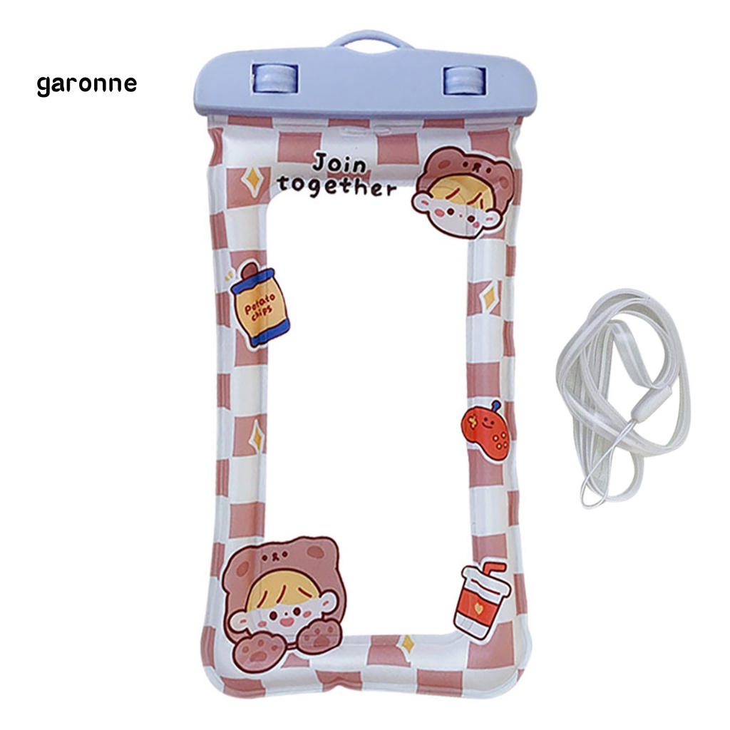 Túi Đựng Điện Thoại Chống Thấm Nước Họa Tiết Hoạt Hình Dễ Thương Kèm Dây Đeo Tiện Dụng