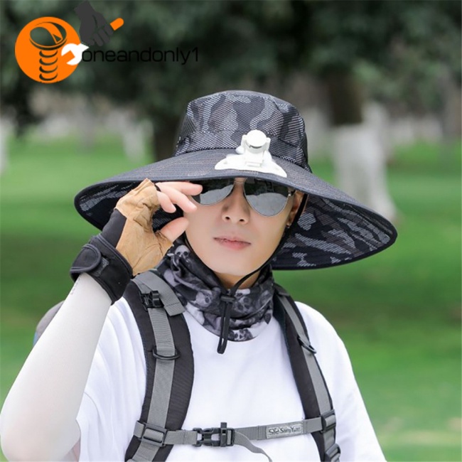 Mũ Chống Nắng Vành Rộng Kèm Quạt Che Mặt Và Cổ Tiện Dụng Cho Câu Cá / Thể Thao Ngoài Trời