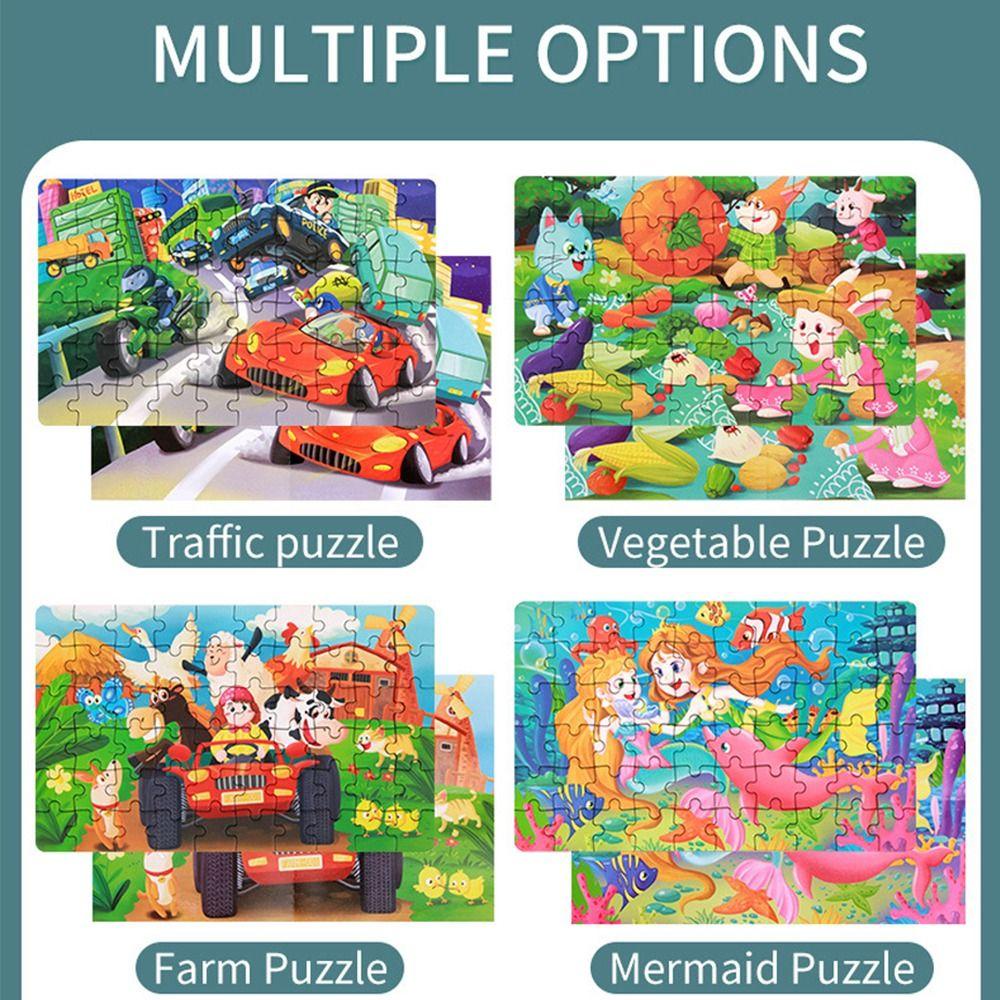 Hộp 60 Miếng Xếp Hình Khủng Long Hoạt Hình Cho Bé