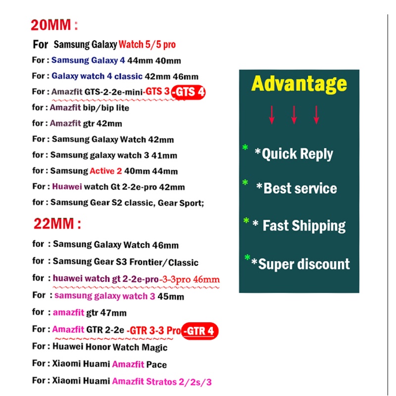 Dây Đeo Bằng Da PU 20mm 22mm Thay Thế Cho Đồng Hồ Thông Minh Samsung Galaxy Watch 4 5 40mm 44mm Galaxy Watch 5Pro 45mm