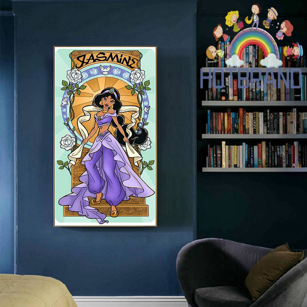 Bộ Tranh Đính Đá 5D Họa Tiết Công Chúa Hoạt Hình Độc Đáo DIY Dùng Trang Trí Nhà Cửa