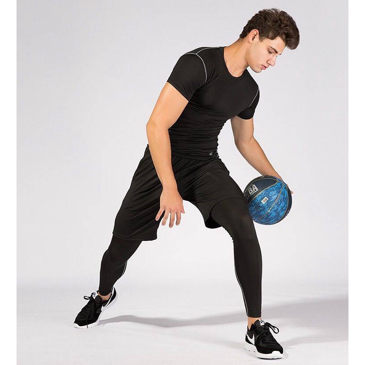 High Elastic Sports Tight Top Clothes Men's Short-Sleeved Vest Quick-Drying T-shirt Running Fitness Basketball Running Training Base gMfa