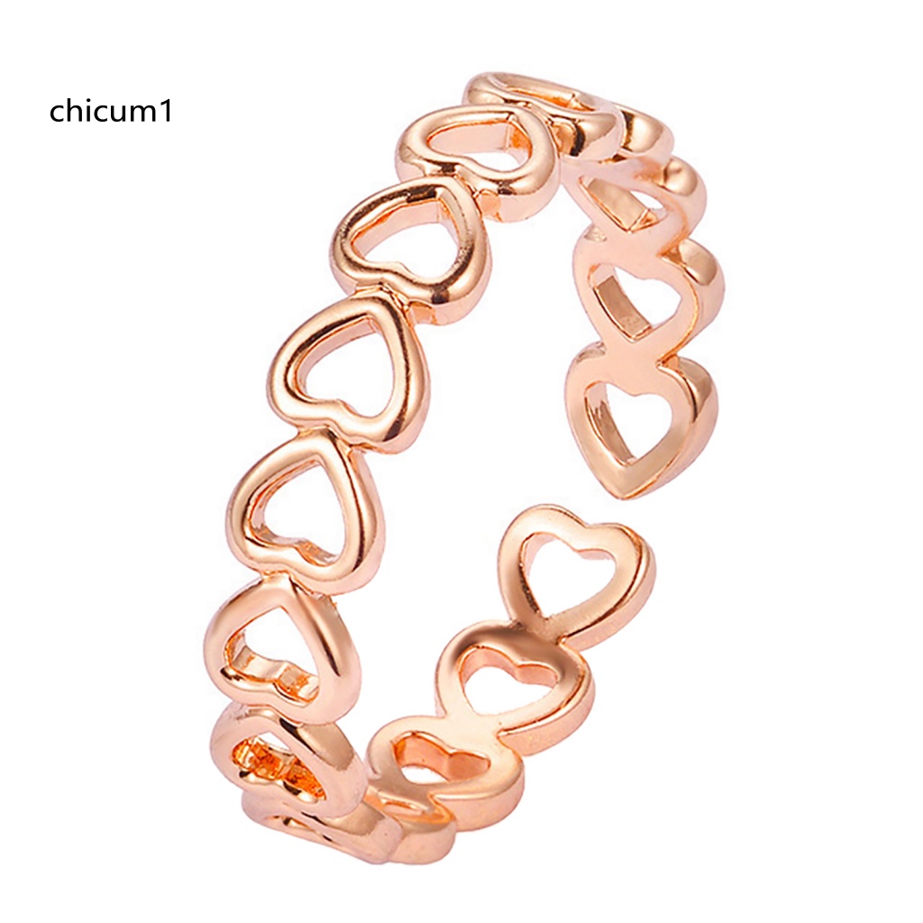 Nhẫn Cưới Trang Trí Hình Trái Tim Bằng Đồng Thanh Lịch