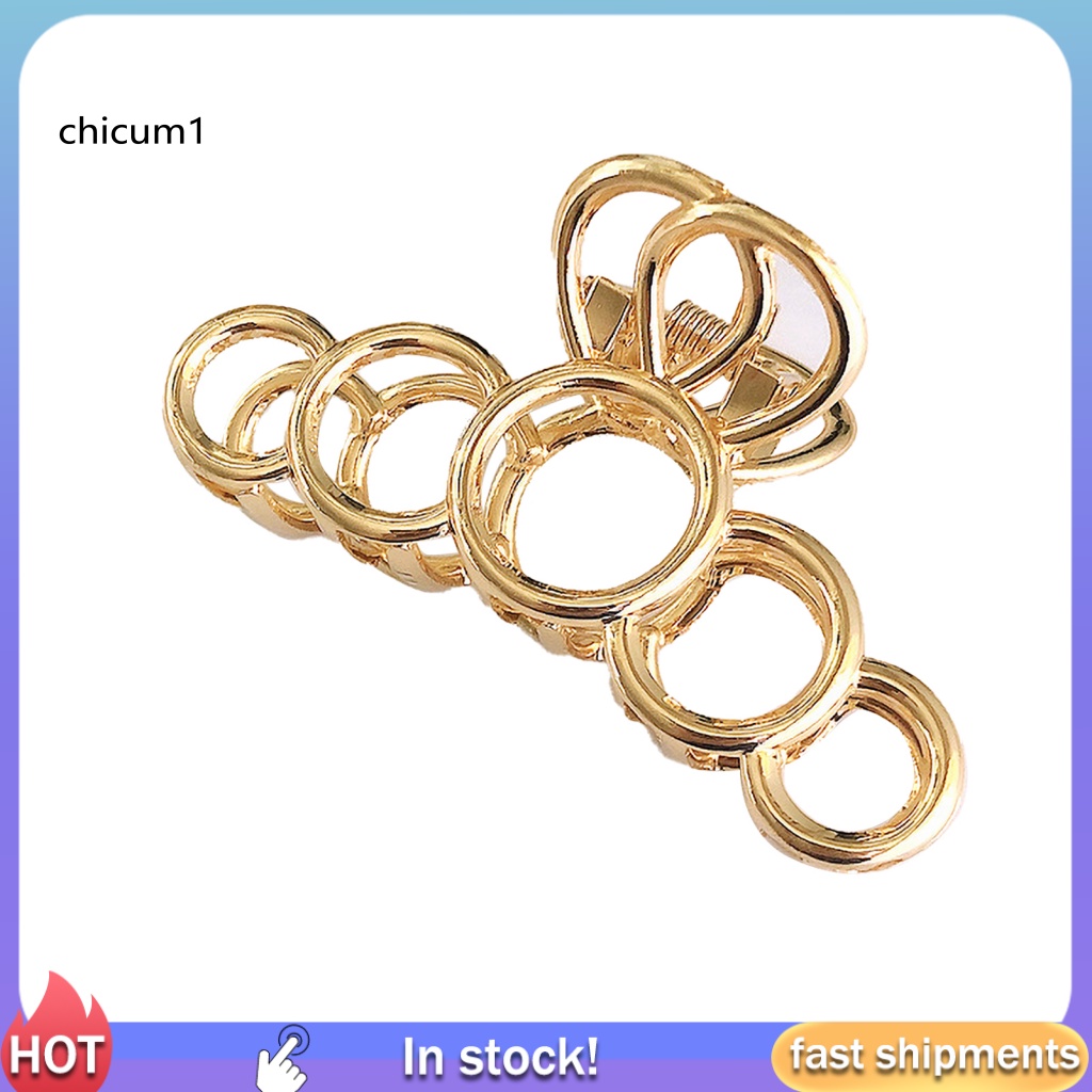 Kẹp Tóc Càng Cua Bằng Hợp Kim Chống Trượt Màu Trơn Thời Trang Cho Nữ