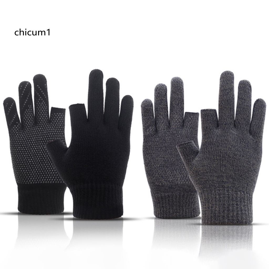1 Đôi Găng Tay Mùa Đông 2 Ngón Chống Gió Dày Dặn Chống Trượt Có Thể Chạm Màn Hình Cảm Ứng