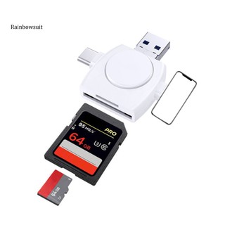 Đầu Đọc Thẻ Nhớ OTG 4 Trong 1 Mini USB / Micro USB / 8 Pin / Type-C TF / Memory Cho Android