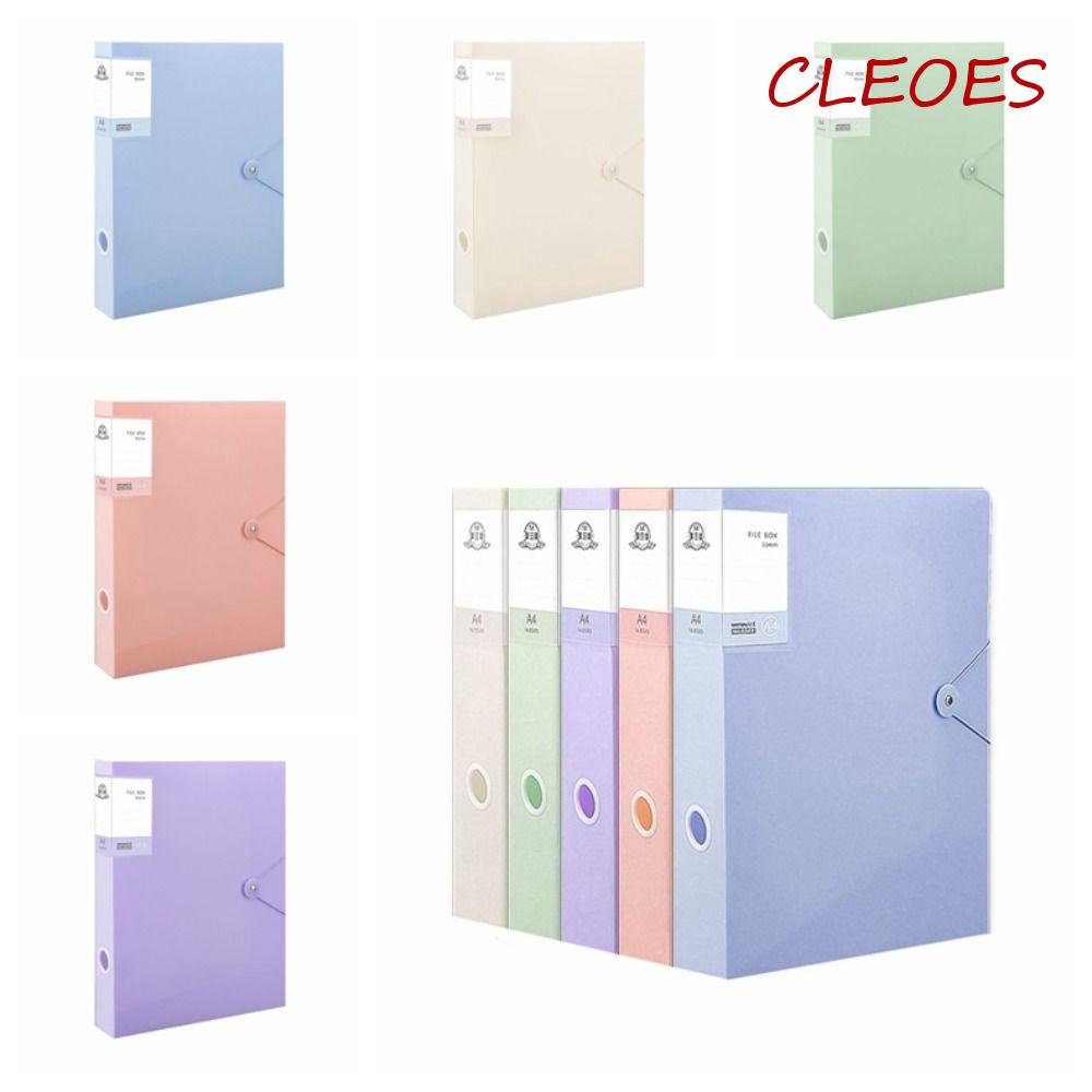 CLEOES Hộp Đựng Tài Liệu Khổ A4 Bằng Nhựa PP Dày Dặn 5 Màu Sắc Tùy Chọn Chống Bụi Bẩn Tiện Dụng