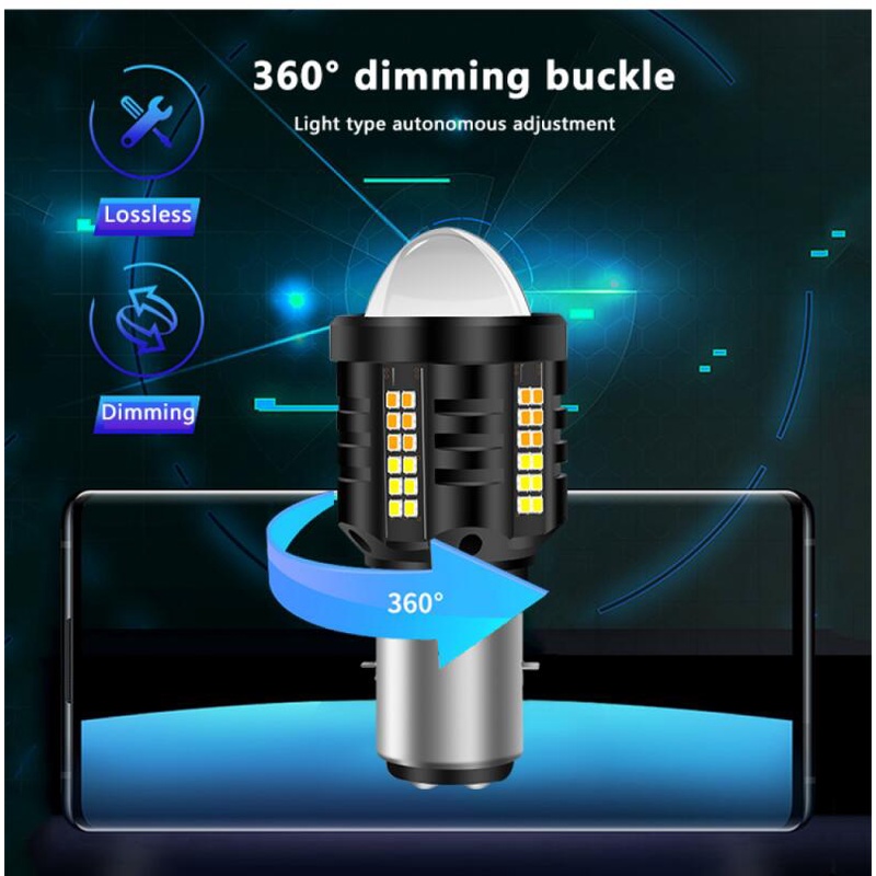 1 Đèn Pha led P15d ba20d h6 h4 12v 24v 6000k Chất Lượng Cao Cho Xe Mô Tô