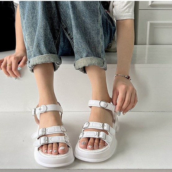 Giày Sandal Đế Mềm Dày Quai Ngang Thời Trang Dành Cho Nữ