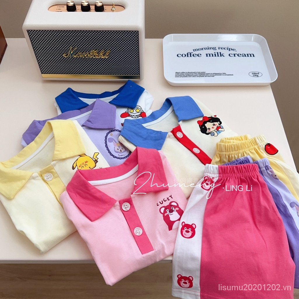 Bộ Đồ Thể Thao Áo Thun POLO Tay Ngắn Phối Quần Short Thời Trang Mùa Hè Cho Bé