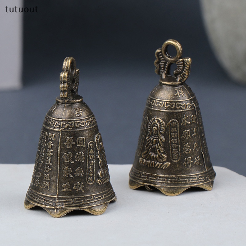 Set 2 Chuông Gió Mini Bằng Đồng Khắc Hình Phật Cầu Nguyện Phong Thủy Trung Hoa Cổ Điển Trang Trí Nhà Cửa / Sân Vườn
