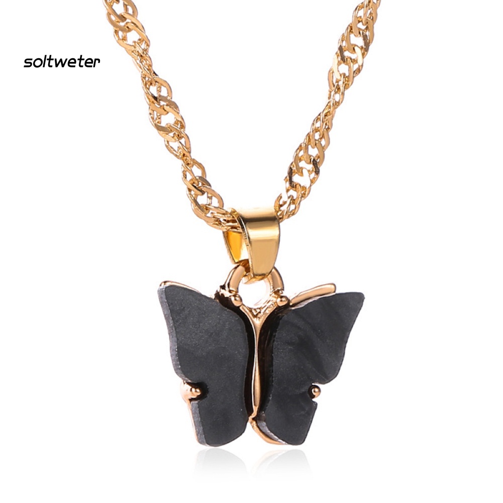 Vòng cổ Mặt Hình Bướm Bằng Acrylic Màu Sắc Ngọt Ngào Cho Nữ