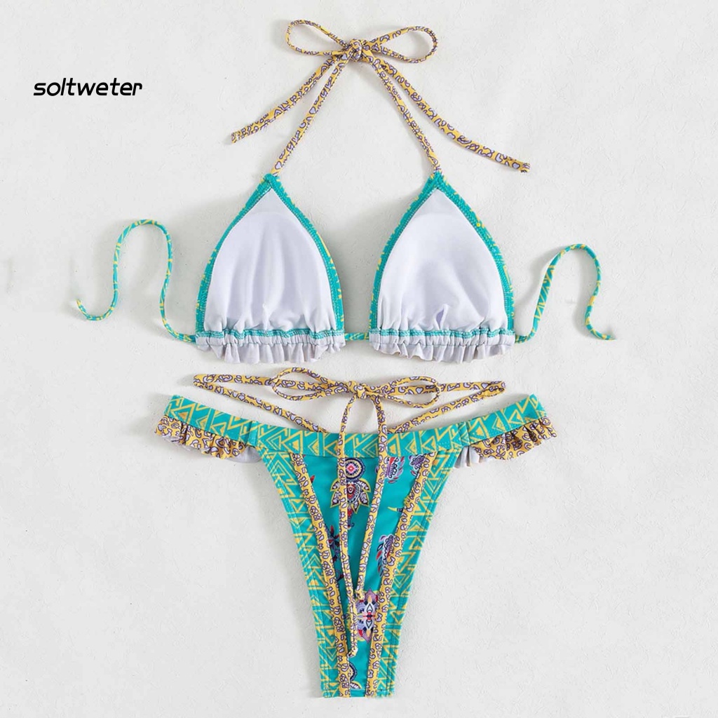 Bộ Đồ Bơi 2 Mảnh Thoáng Khí In Họa Tiết Nhiều Màu Sắc Phong Cách Bohemian Thời Trang Quyến Rũ Cho Nữ